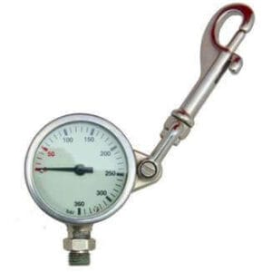 Finimeter, 52 mm, 360 bar, mit Wirbelkarabiner