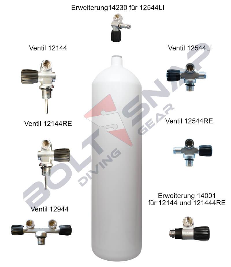 Eurocylinder Stahl konkav 12L 232 Bar