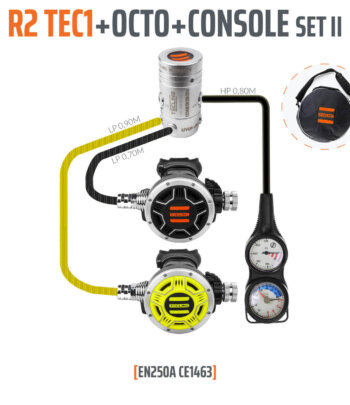 Tecline Atemregler R2 Tec 1 Set mit Finimeter und Tiefenmesser