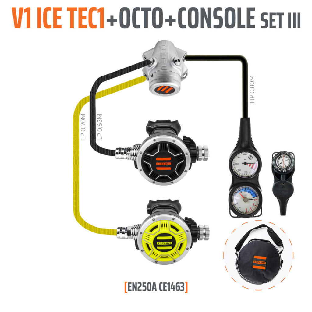 V1 Tec 1 Set mit Oktopus, SPG, Tiefenmesser und Kompass