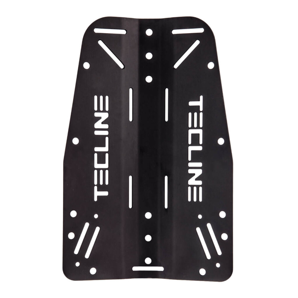 Backplate Tecline 3mm Alu mit Logo Schwarz