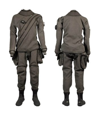 Ugly Fish Trockentauchanzug Stone von vorn und hinten