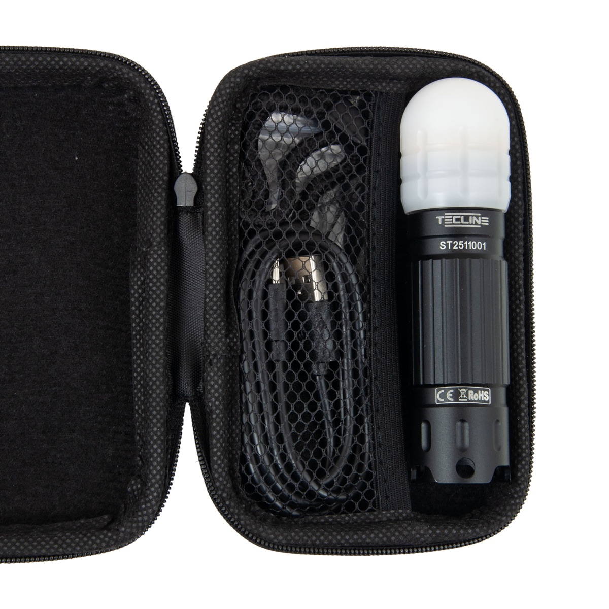 Tecline LED-Blitzer RGB mit USB-Ladekabel im Etui