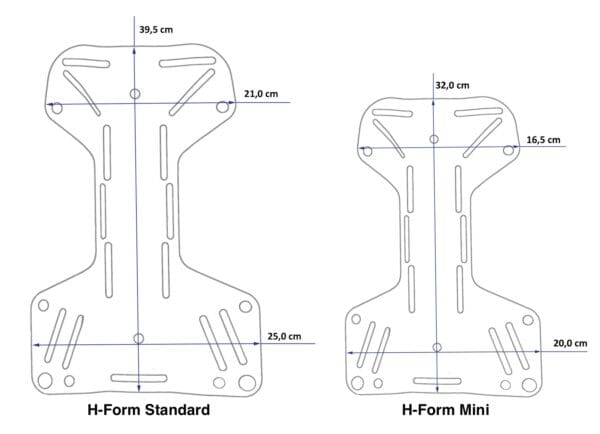 Mini Backplate Tecline 3mm SS H-Form