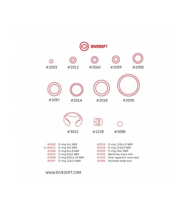 Service Kit für Pro Flow Limiter Divesoft