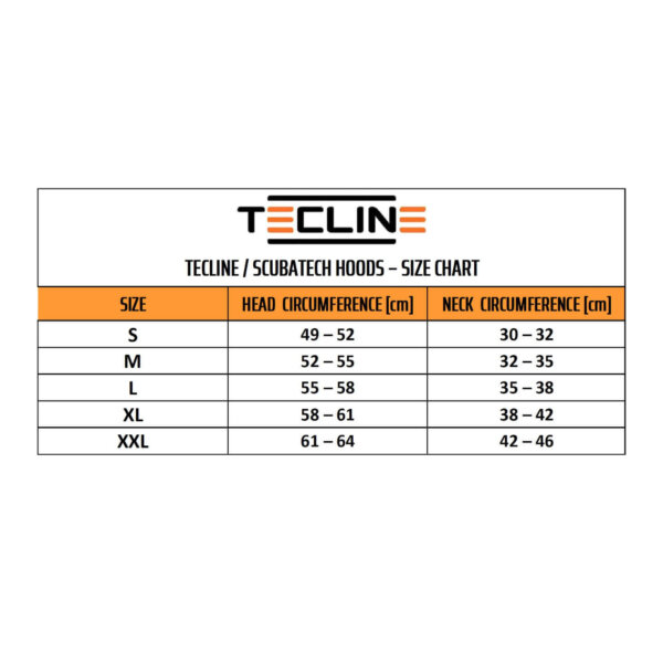 Tecline Kopfhauben Maßtabelle