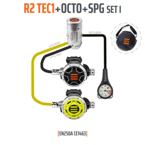 Tecline Atemregler R2 Tec 1 Set mit Finimeter