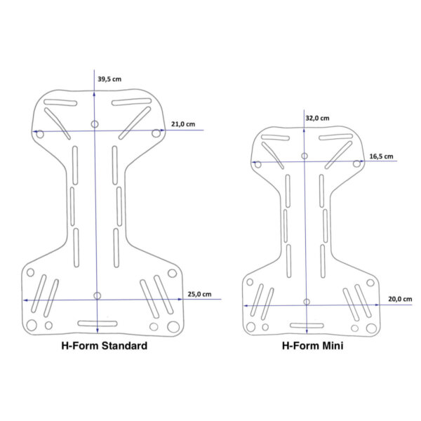Mini Backplate Tecline 3mm SS H-Form